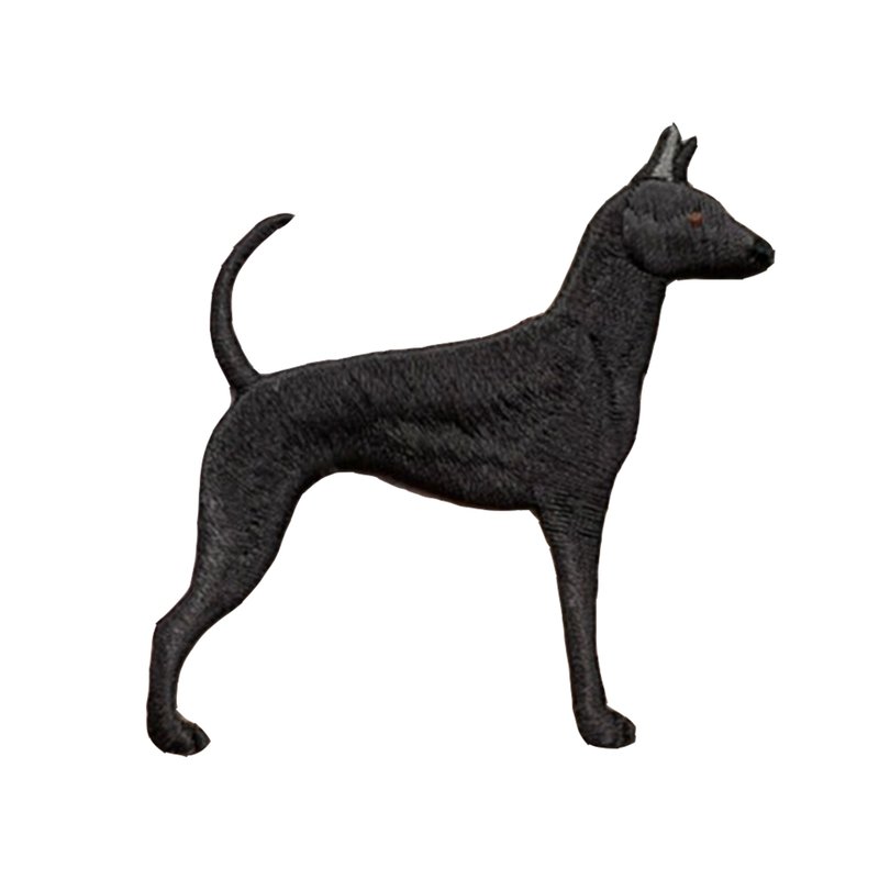 Novigo 台湾动物熨烫刺绣 / 台湾犬 - 徽章/别针 - 绣线 黑色