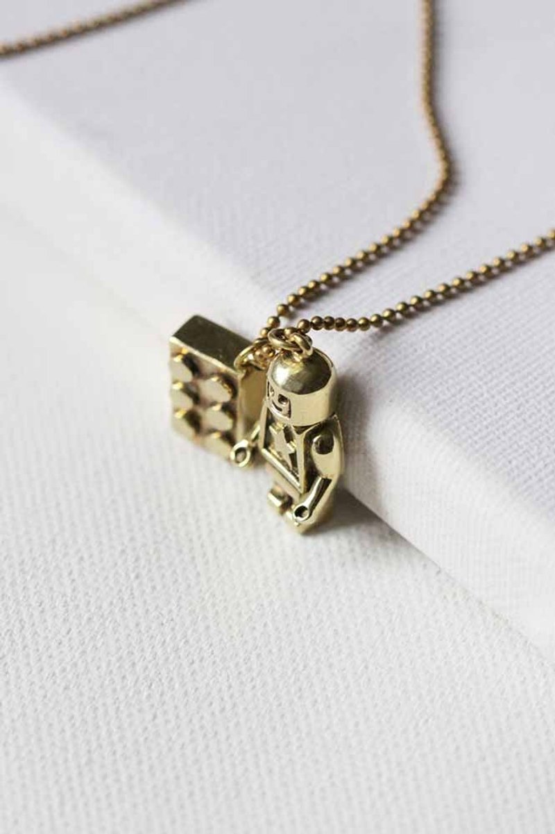 Lego Toy Necklace /Linen Jewelry Necklace by linen. - 项链 - 其他金属 