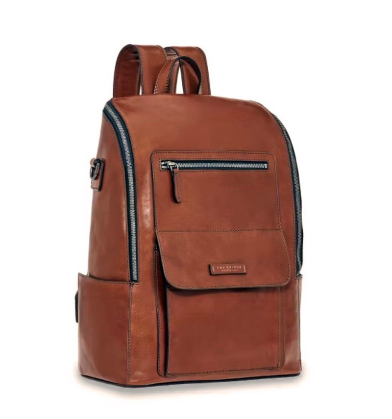THE BRIDGE 意大利牛皮 ALBERTO 后背包 / 笔电包 - 后背包/双肩包 - 真皮 咖啡色