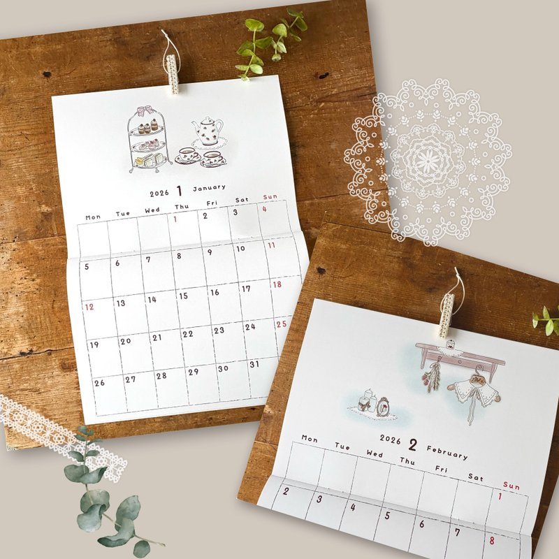 2026 年历 A4 尺寸 Lilac time 原创 自然风格插画 - 年历/台历 - 纸 