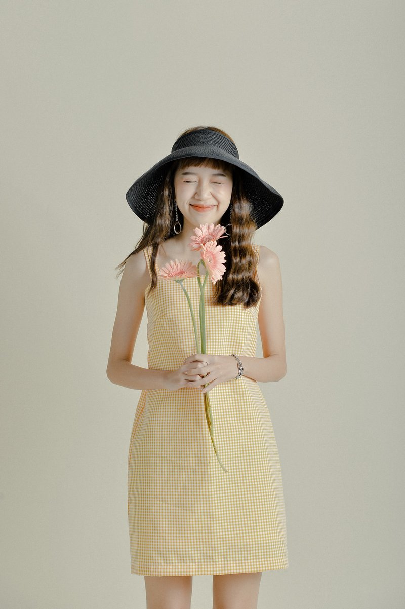 Yellow scotch dress. - 女装上衣 - 棉．麻 黄色