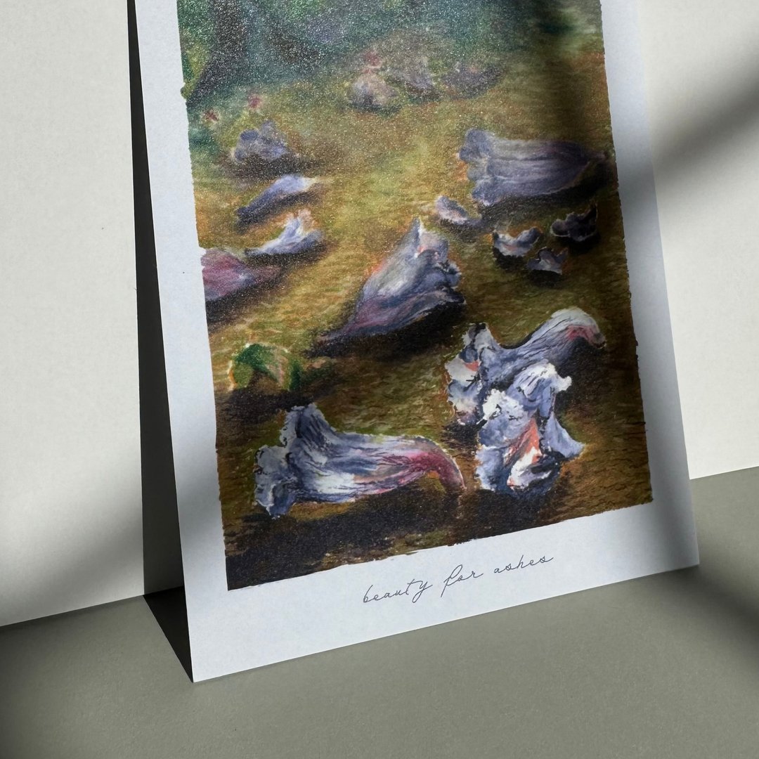 【明信片・心意卡】Beauty for ashes (凋花) - 卡片/明信片 - 纸 多色