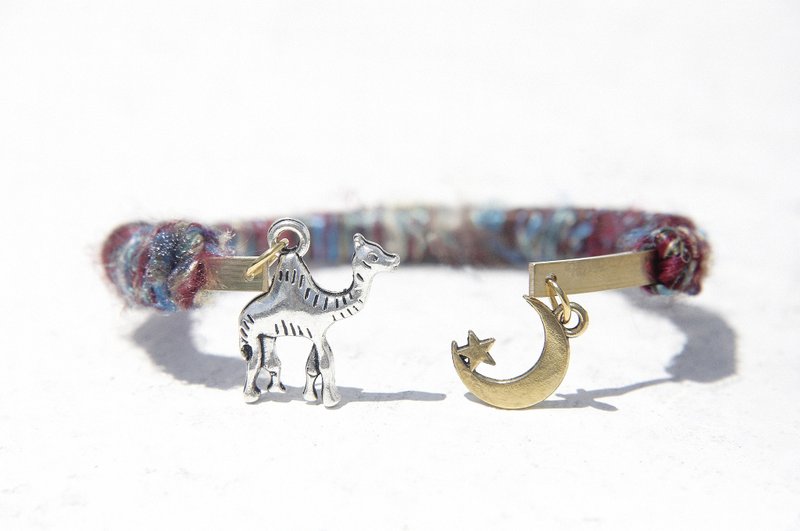 手工铜手镯/铜手环/手捻纱丽线手镯/手工手环-摩洛哥沙漠 星辰感 - 手链/手环 - 其他金属 多色