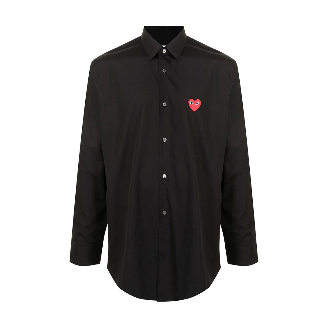 PLAY COMME DES GARÇONS 红心衬衫 - 男装衬衫 - 棉．麻 黑色