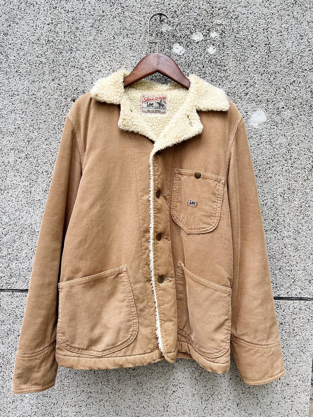 Lee / beams 卡其色内里全铺毛灯芯绒三口袋厚磅工作版型翻领外套 - 男装外套 - 棉 咖啡色
