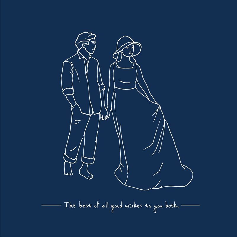 【定制-简约感线条】 似颜绘/手绘/电子档 - 订制画像 - 其他材质 蓝色