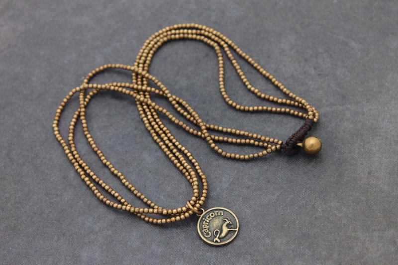 黄道带项链原始黄铜多股编织简单 - 项链 - 其他金属 金色