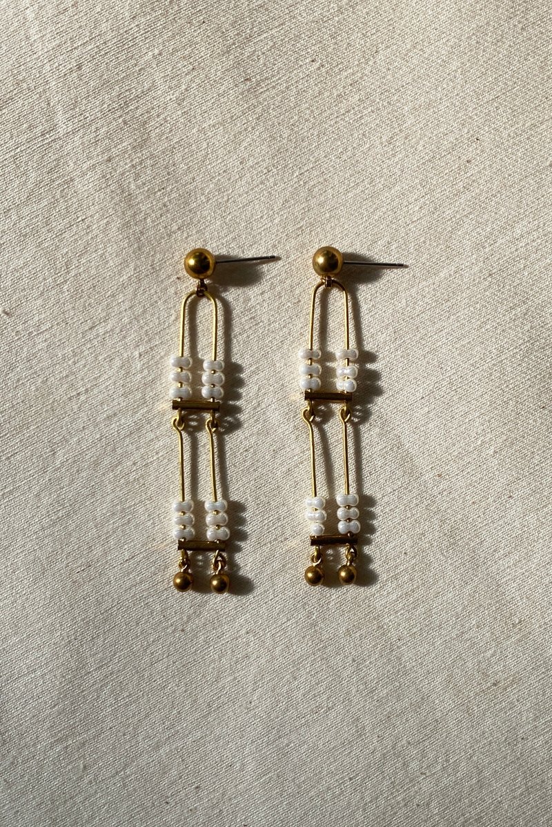 珠峦 - 黄铜耳环 - 耳环/耳夹 - 铜/黄铜 金色