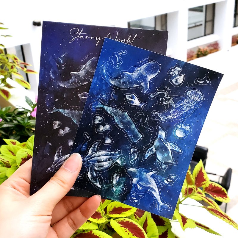 鱼七分海洋星空贴纸 - 贴纸 - 纸 