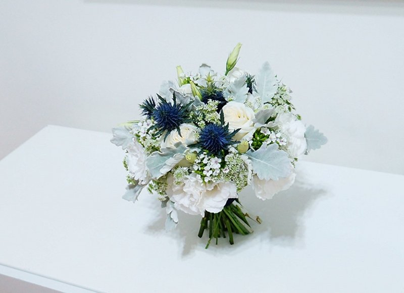 麋花Amor Floral- White新娘捧花赠同款新郎胸花 -鲜花款 - 干燥花/捧花 - 植物．花 白色