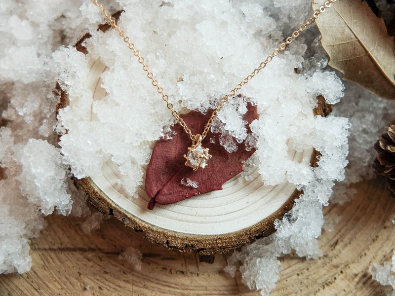 切钻方糖锁骨链 14k包金 - 锁骨链 - 其他金属 白色