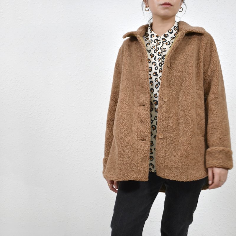 BOBBIE SHEARLING JACKET 拿铁色 摇粒绒 羊羔毛 保暖外套 - 女装休闲/机能外套 - 其他材质 咖啡色