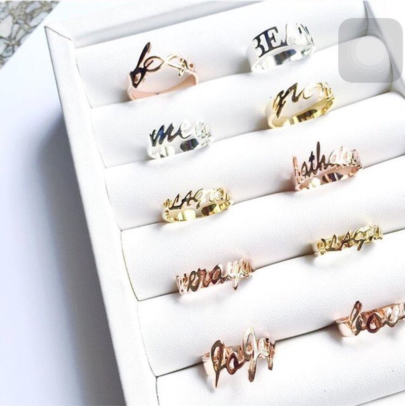 Glorygrove alphabet ring - 戒指 - 其他金属 银色