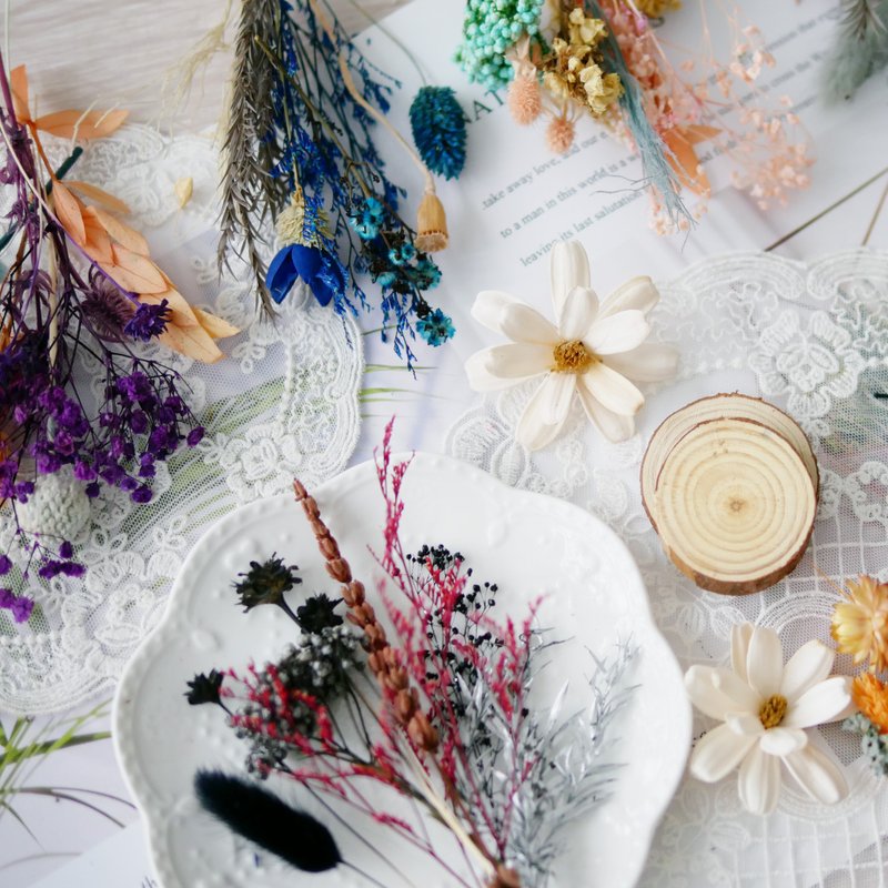 DIY 干燥花 短枝材料包 极度花燥 永生花 花礼 - 植栽 - 植物．花 多色