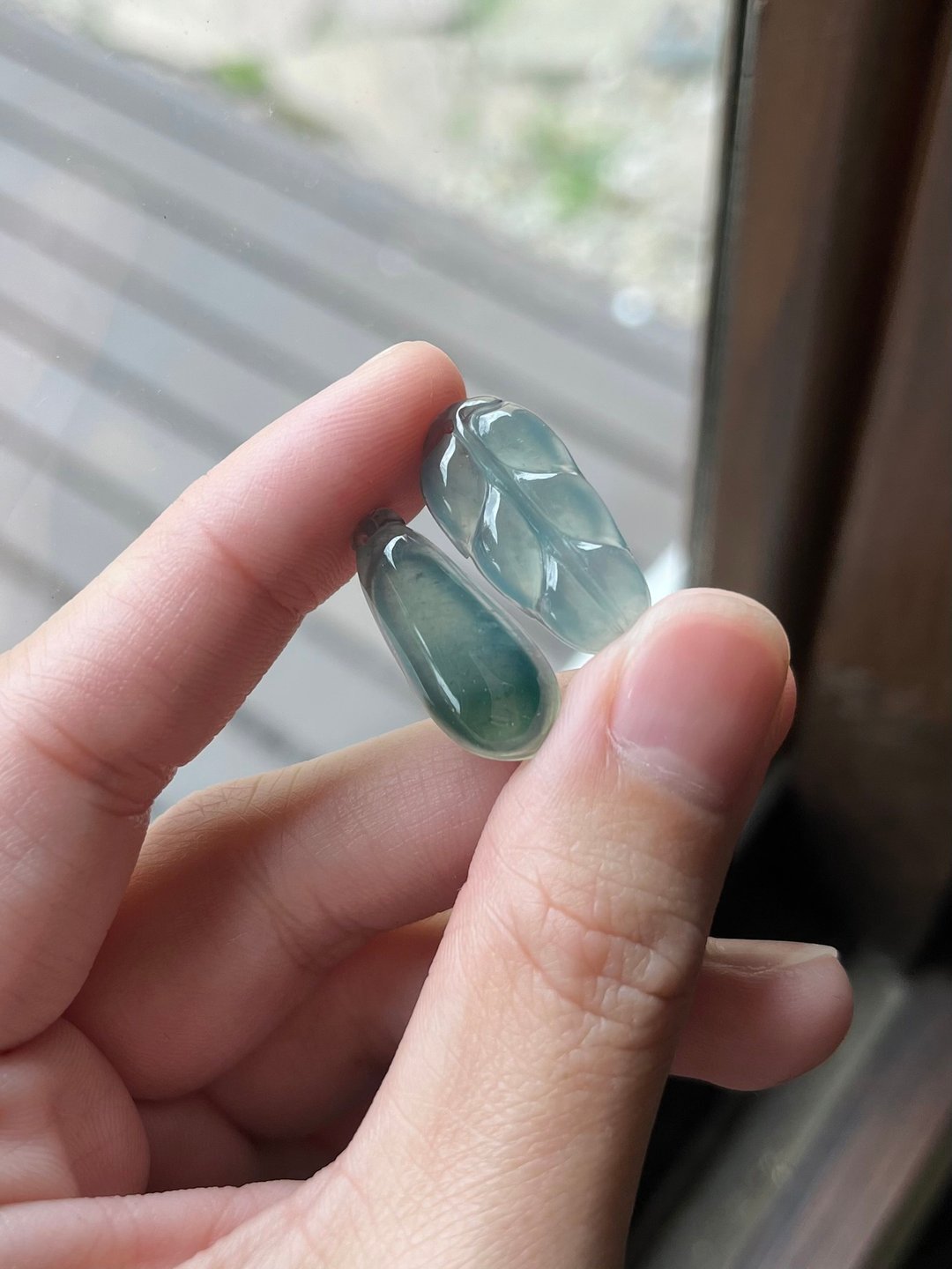 I 聚福 I 天然冰种蓝水翡翠雕件 危地马拉翡翠A货 - 项链 - 玉石 蓝色