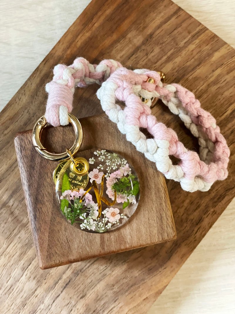 定制化 自订名字【押花编织手机绳】粉红色 - 手机配件 - 塑料 