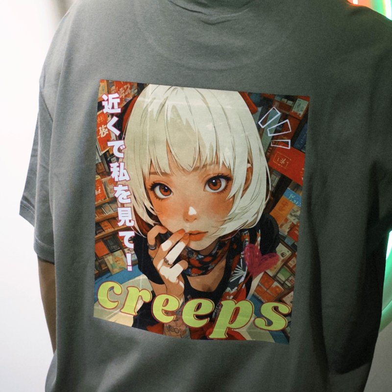 【CREEPS】Look at Me Closer 宽松重磅印花T恤 210g - 男装上衣/T 恤 - 棉．麻 多色