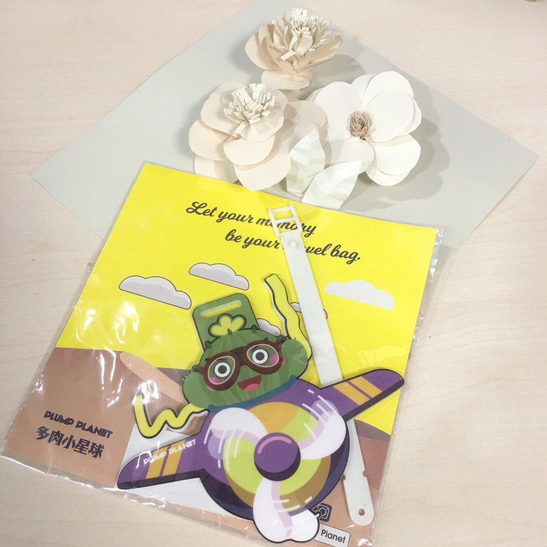 【Plump Planet Friends 多肉小星球行李牌】月球飞行 - 行李吊牌 - 纸 绿色