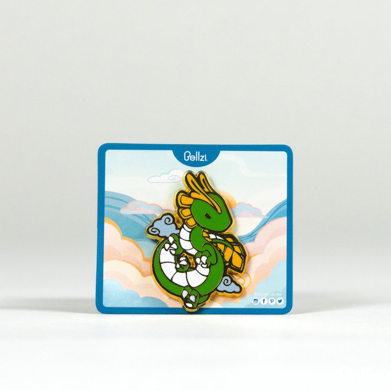 Bellzi | Longyi - Float 龙徽章-飘浮 - 徽章/别针 - 珐琅 绿色