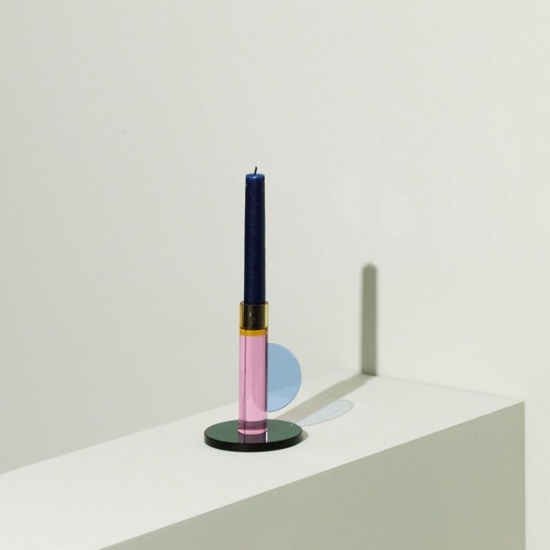 【Hübsch】-991419 亮色系跳色小耳朵造型烛台 摆饰 - 蜡烛/烛台 - 玻璃 多色