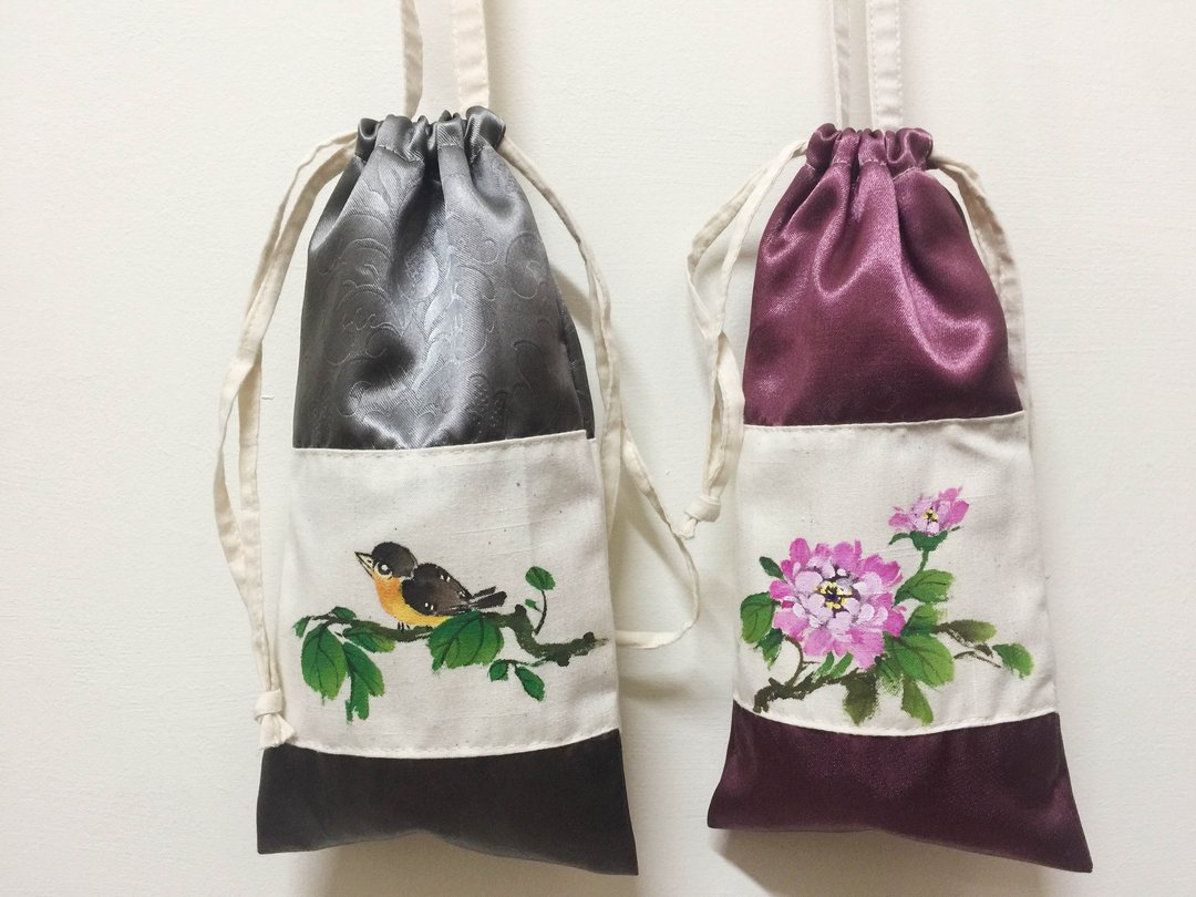 水壶袋/饮料袋/侧背包/canteen bag/银灰/手绘 - 随行杯提袋/水壶袋 - 其他材质 银色