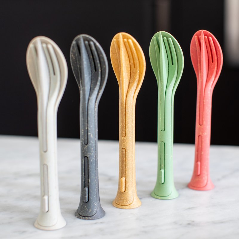 德国koziol KLIKK POCKET CUTLERY有机餐具 │ 口袋3件组 - 餐刀/叉/匙组合 - 环保材料 蓝色