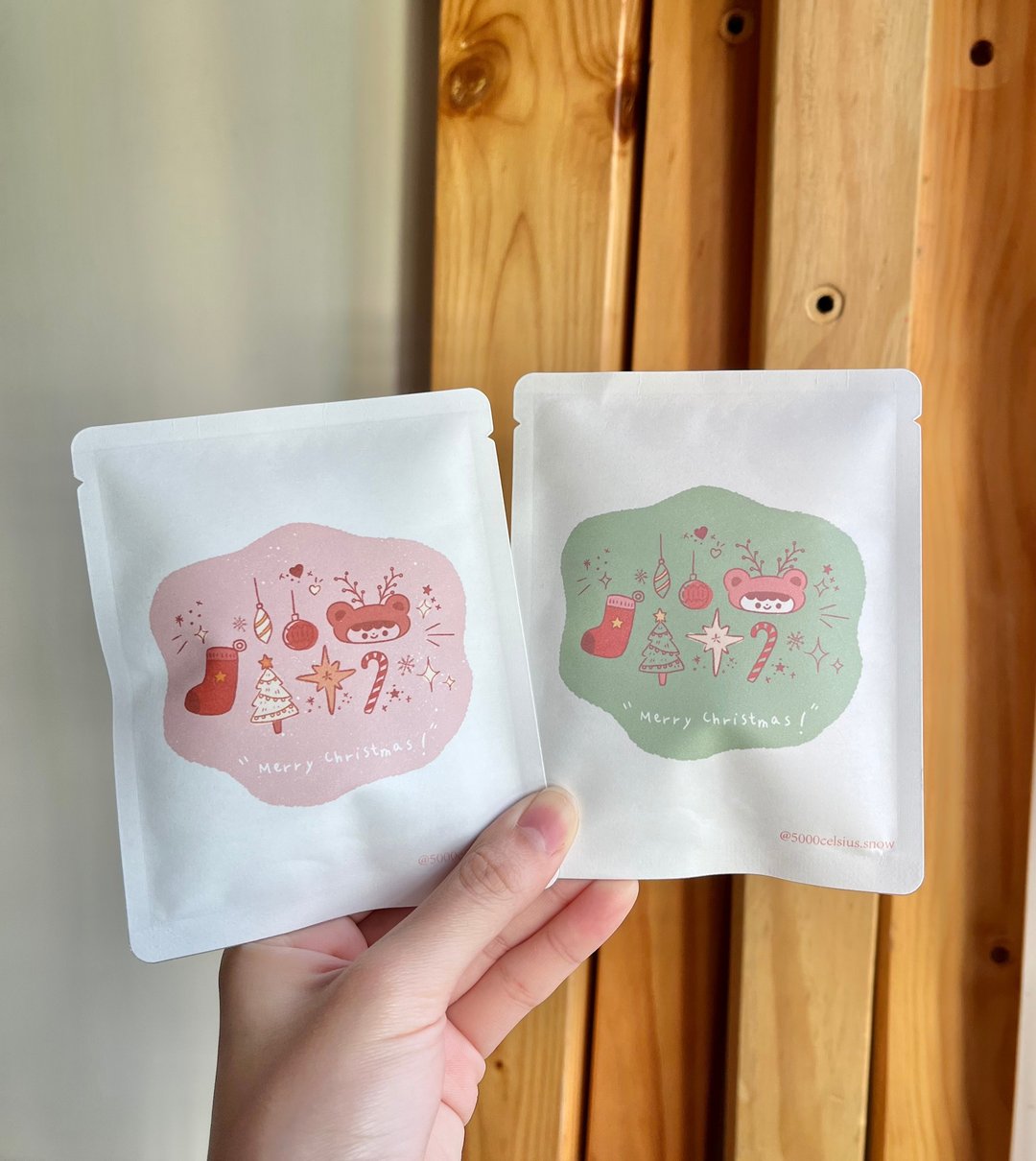 融雪日常 x Little Whale Coffee 插画咖啡挂耳包 圣诞系列 - 咖啡 - 新鲜食材 多色