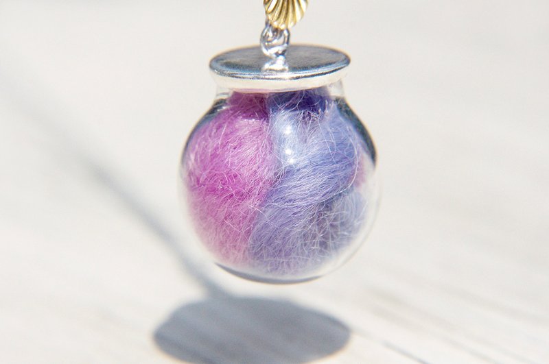 母亲节礼物 / 森林系 / 法式玻璃羊毛毡项链 锁骨链 短链 长链 - 深海鲜艳渐层色 - 长链 - 羊毛 多色