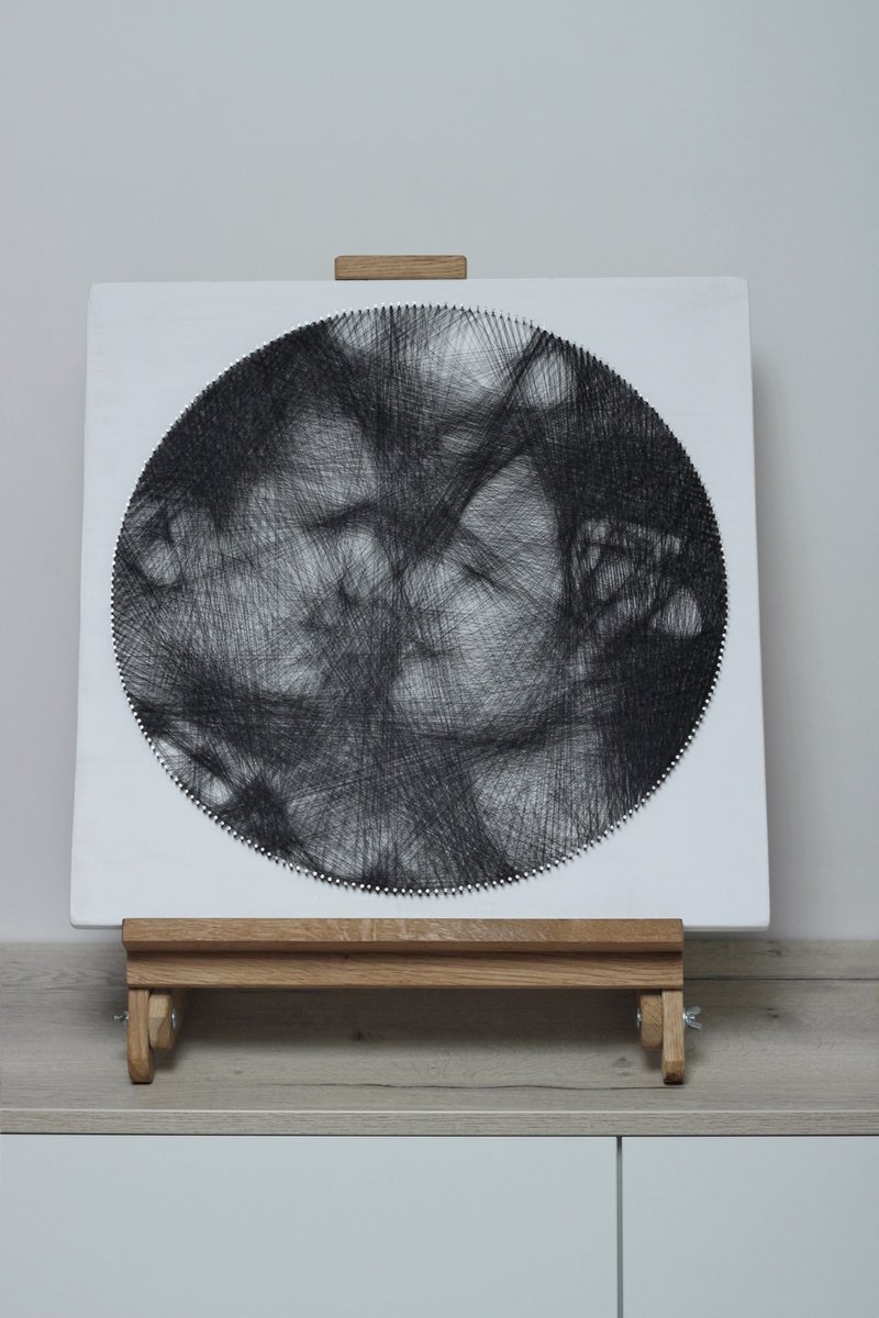 定制弦乐艺术肖像、墙壁艺术、个性化礼物 - 订制画像 - 木头 黑色