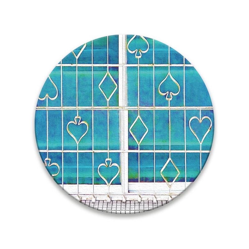 老屋颜 – 水彩铁窗花杯垫 – 扑克 – 特价 - 杯垫 - 陶 