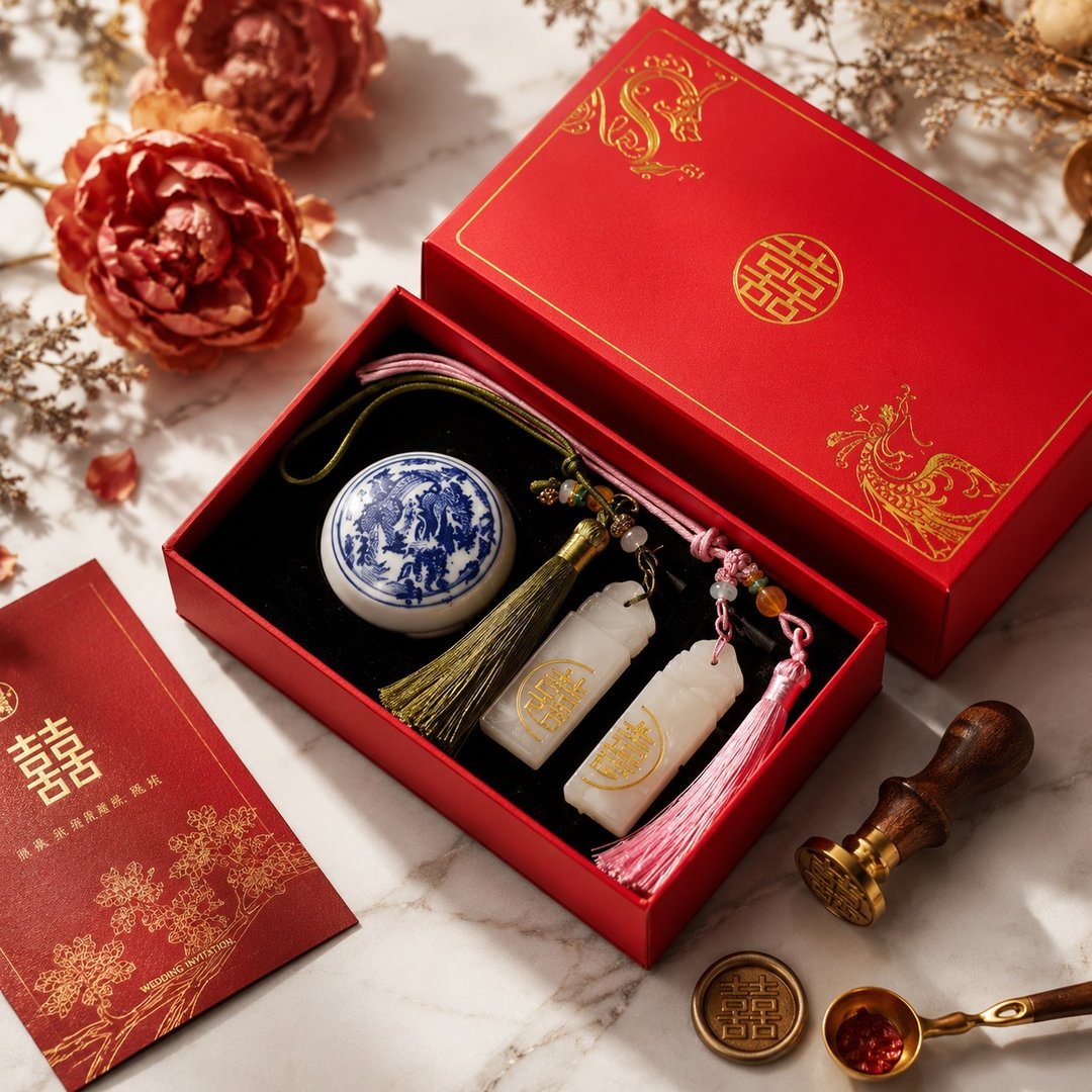定制化 昆仑冻玉石对印章 姓名印章 情侣纪念礼物 结婚纪念礼物 - 印章/印台 - 玉石 