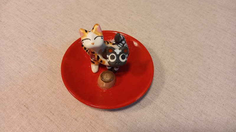 黑虎爷聚宝碟-小人退散 - 摆饰 - 陶 红色