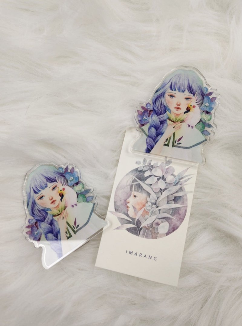 玄凤鹦鹉与女孩 插画夹 - 文件夹/资料夹 - 塑料 