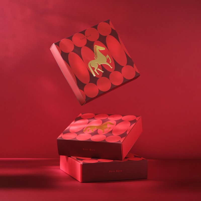 【夹馅手工饼干】新年礼盒双入组 综合16入 附提袋 - 手工饼干 - 新鲜食材 红色