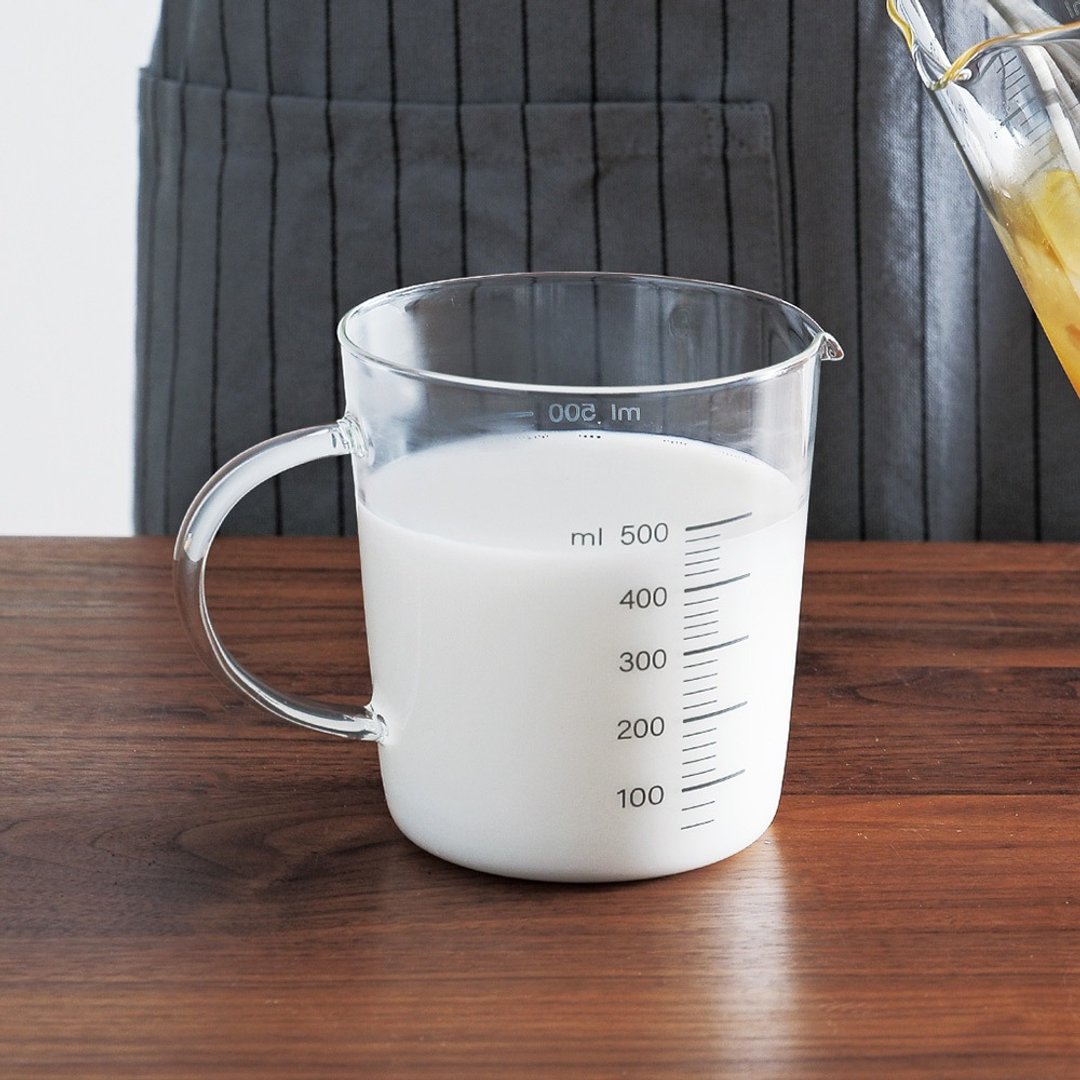 日本霜山 高透耐热可微波玻璃量杯附刻度-500ml - 厨房用具 - 玻璃 透明