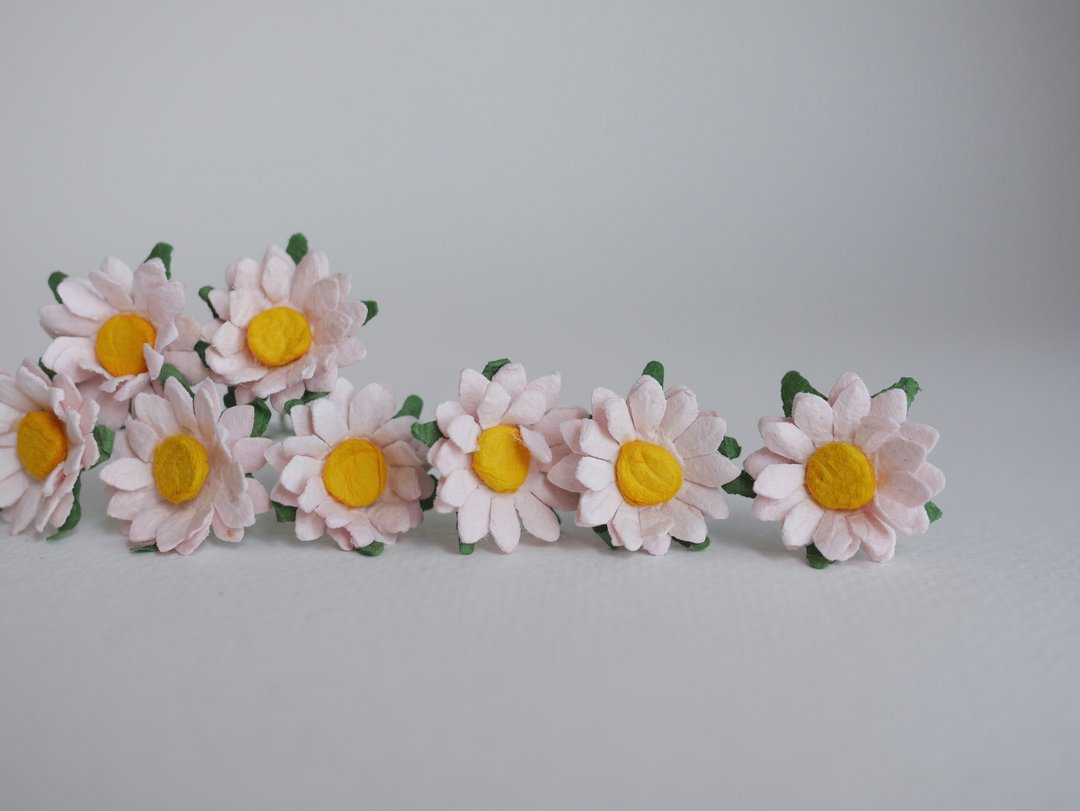 纸花，50 朵 DIY 小雏菊花，尺寸 2.00 厘米，淡粉色 - 其他 - 纸 粉红色