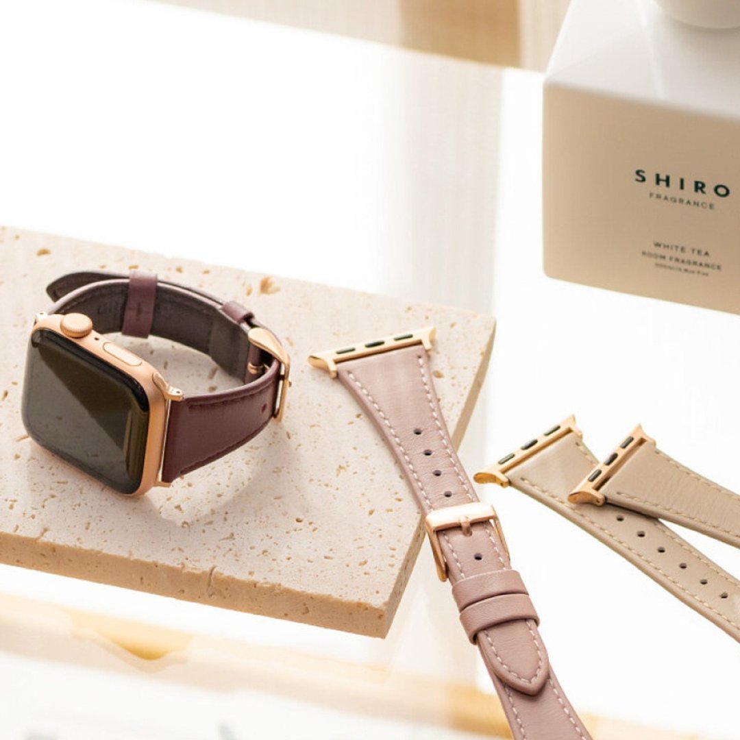 Apple Watch 44/45/46/49mm 莫兰迪仕女真皮表带 - 表带 - 真皮 卡其色