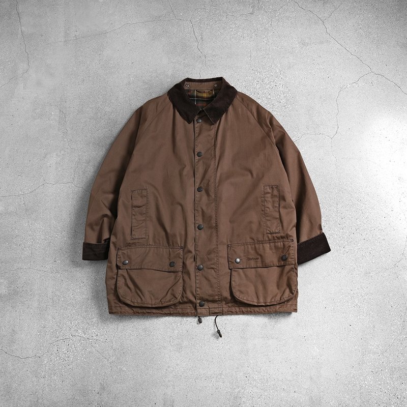 Barbour 油布衣 / 二手古着外套、Barbour Wax Jacket、油布清洁 - 男装外套 - 其他材质 咖啡色