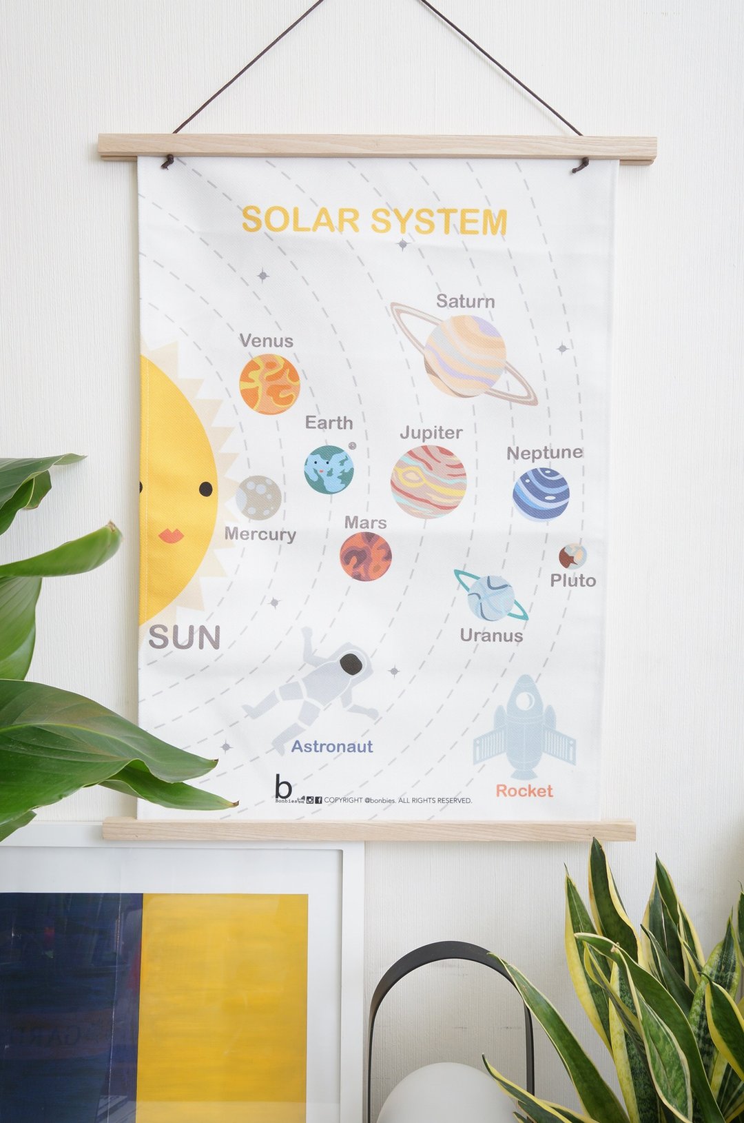 Bonbies 儿童学习挂布 |太阳系 Solar System|壁饰|装饰|玩具 - 海报/装饰画/版画 - 棉．麻 