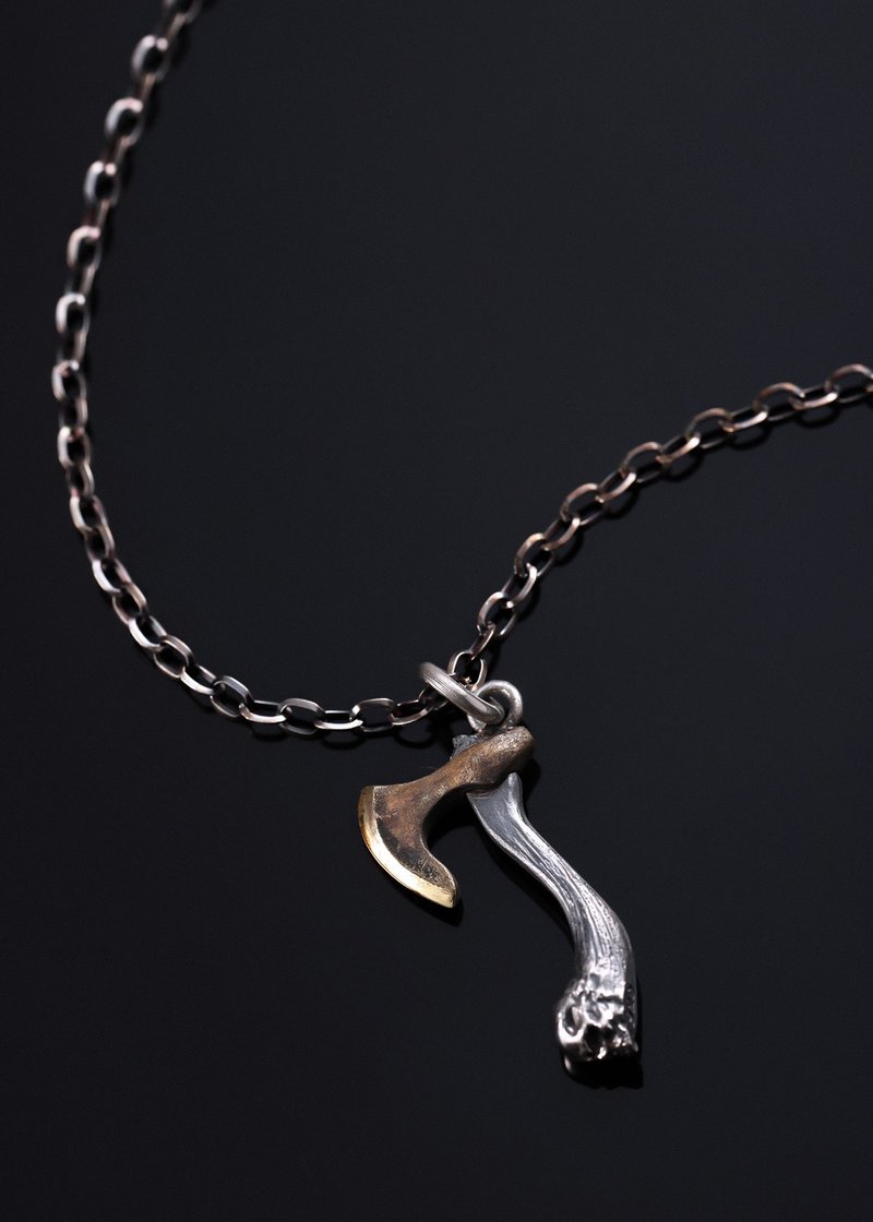 Axe Skull Pendant (S)斧头骷髅项链 | Standard Collection 系列 - 项链 - 纯银 银色