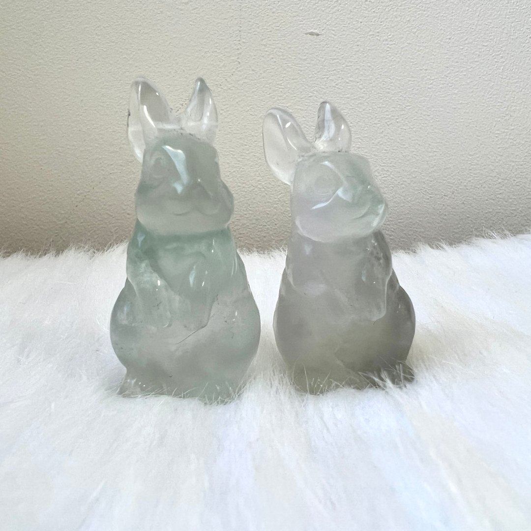 彩萤石兔子 | 水晶 | 水晶摆件 | 水晶卡通及动物 - 摆饰 - 水晶 绿色