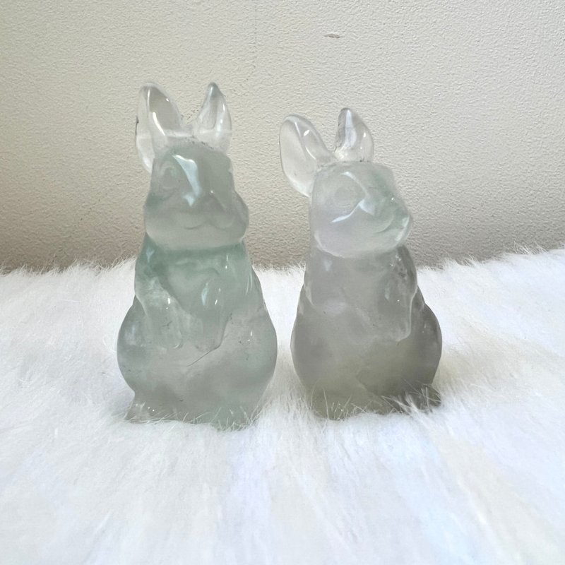 彩萤石兔子 | 水晶 | 水晶摆件 | 水晶卡通及动物 - 摆饰 - 水晶 绿色