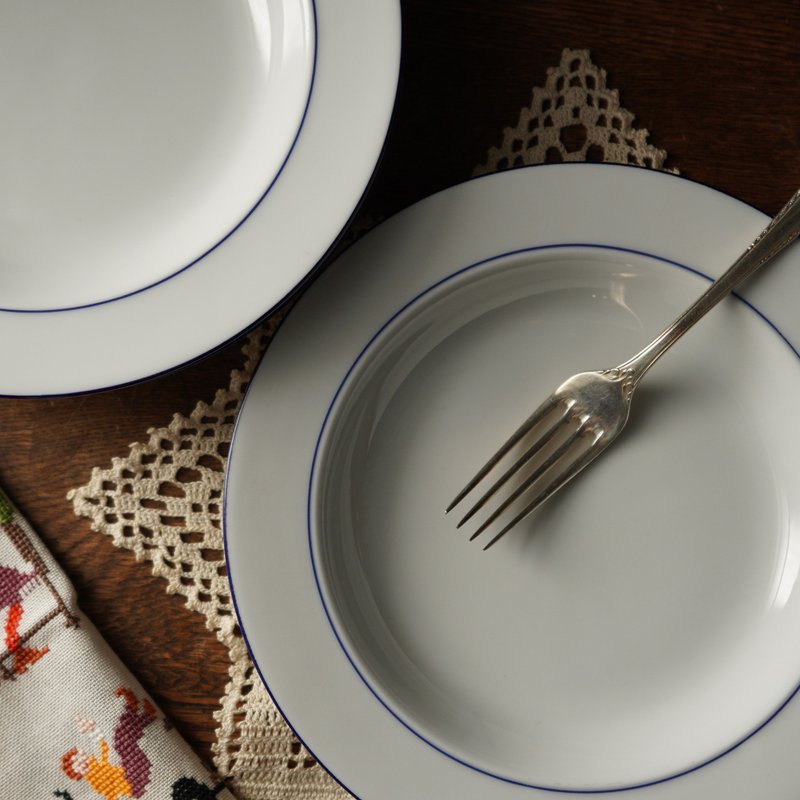 1950德国Winterling小清新蓝白深盘/意大利面盘/浓汤盘 - 盘子/餐盘/盘架 - 瓷 蓝色