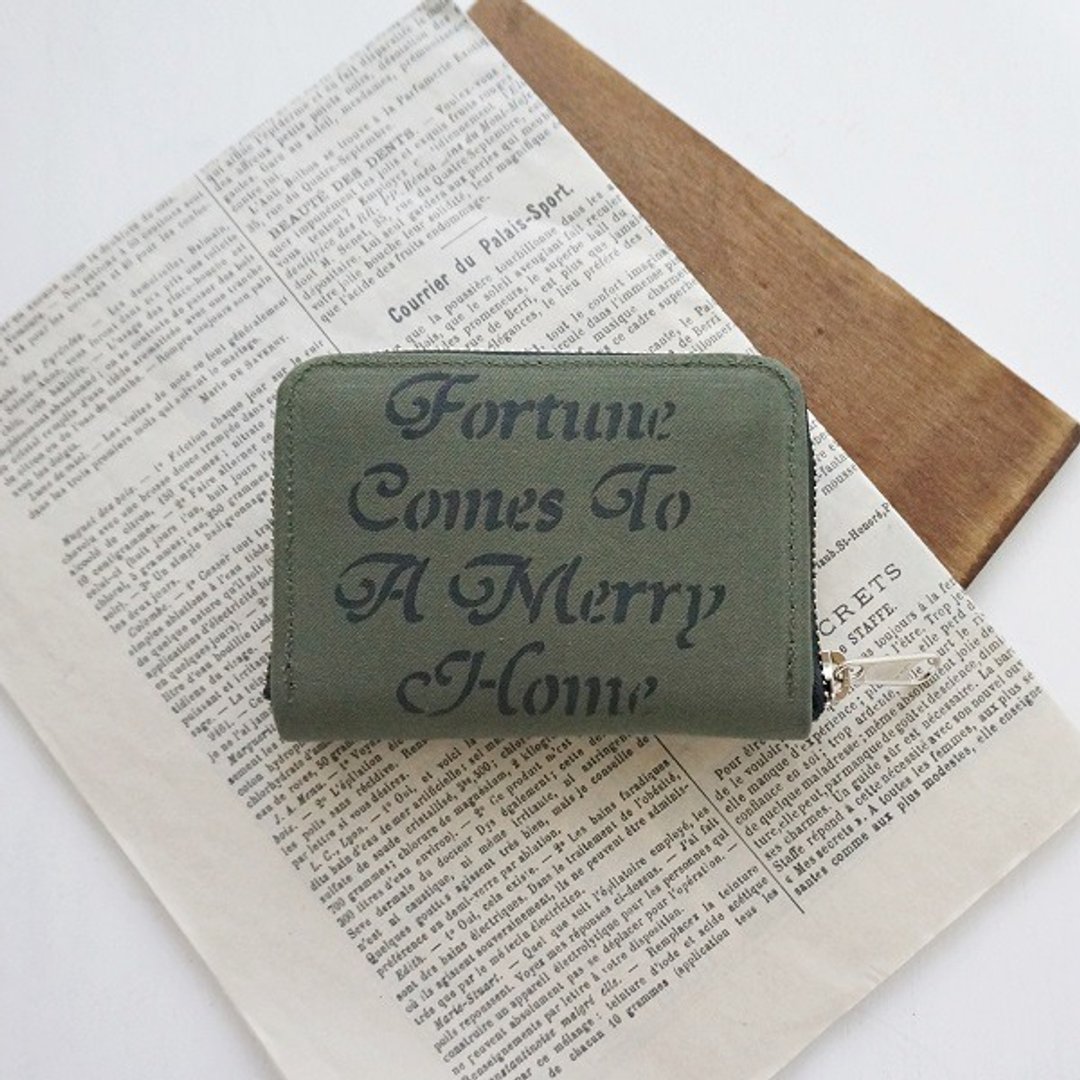 Compact wallet khaki color military wallet - 皮夹/钱包 - 棉 卡其色