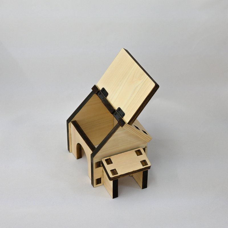 (揭顶式) 豪华日本桧木仓鼠屋 (大) - 其他 - 木头 咖啡色