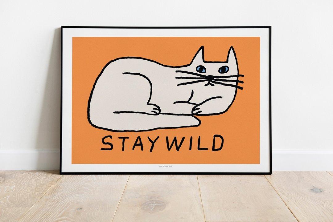 艺术海报 - Stay Wild (A3/A4) - 海报/装饰画/版画 - 纸 橘色