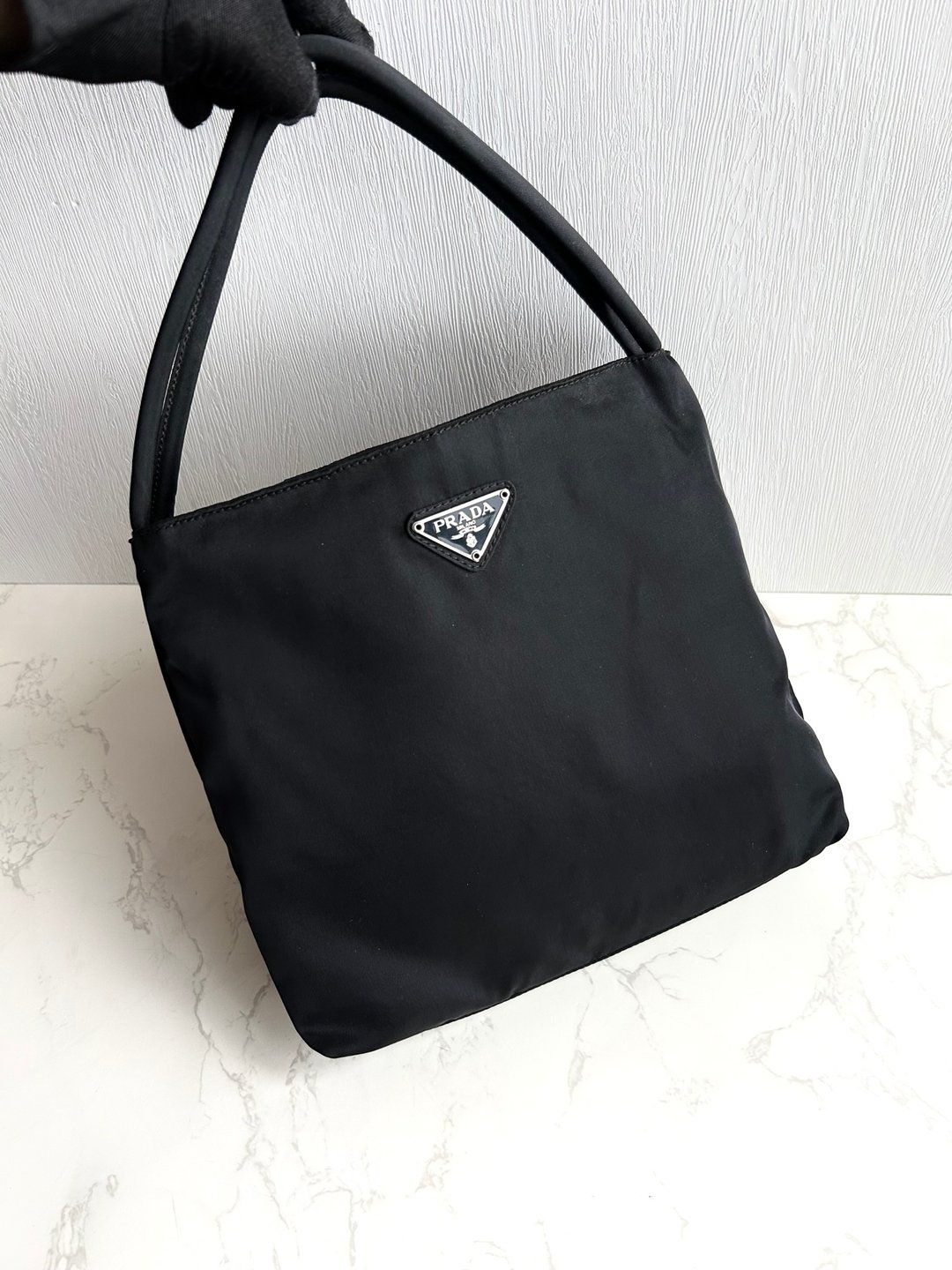 绝版中古包 Prada 黑色经典托特包 单肩包 侧背包 古董包 复古包 - 侧背包/斜挎包 - 真皮 黑色