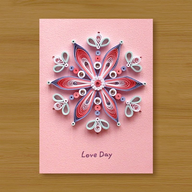 手工卷纸卡片 _ 花恋曼陀罗 Love Day - 情人卡 - 卡片/明信片 - 纸 粉红色