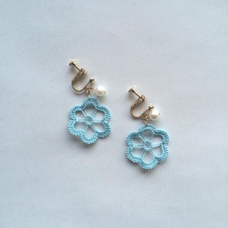 Retro flower / sky - 耳环/耳夹 - 其他金属 