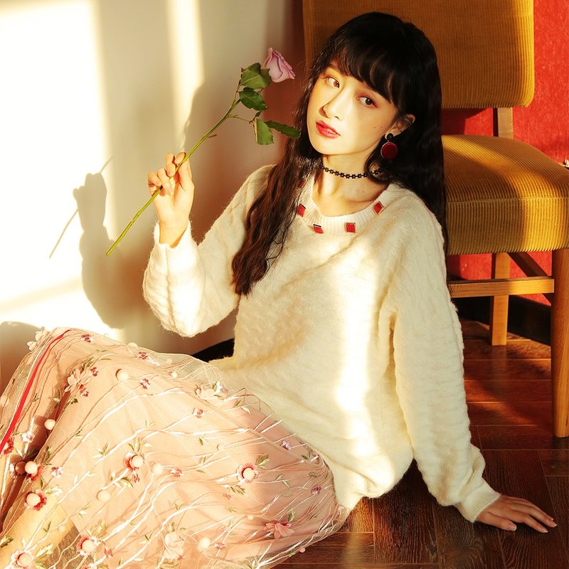 2019秋冬新款毛衣宽松套头韩版慵懒风圆领显瘦打底衫针织衫女D801 - 女装针织衫/毛衣 - 其他材质 